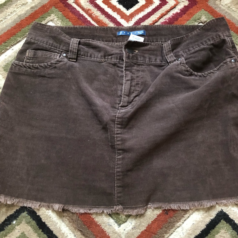 Brown corduroy mini skirt